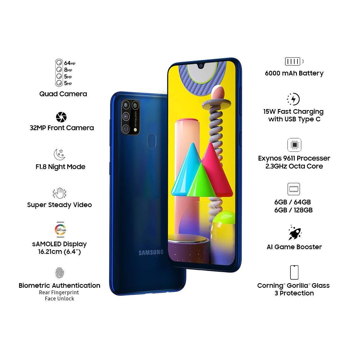 Samsung Galaxy M31 Ocean Blue 128 GB - Image 4