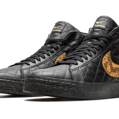 Tenis Nike SB Zoom Blazer Mid QS x Supreme ‘Black Snakeskin’ Originales
