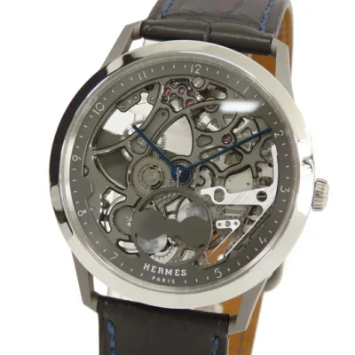 Reloj Hermes Slim d’Hermès Squelette Lune esfera esqueleto de titanio / platino