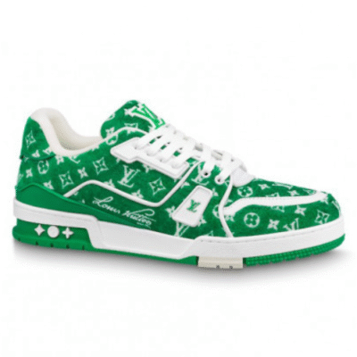 Louis Vuitton Trainer Green Monogram Textile
