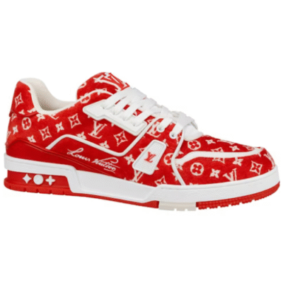 Louis Vuitton Trainer Red Monogram Textile