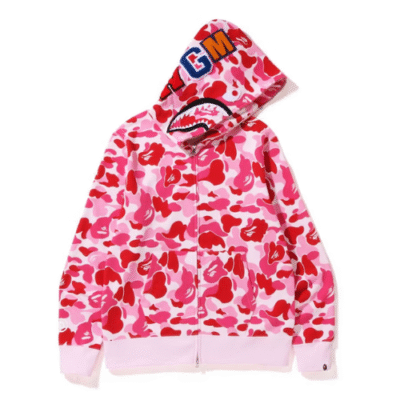 BAPE ABC Camo – Shark Full Zip Hoodie/Pink